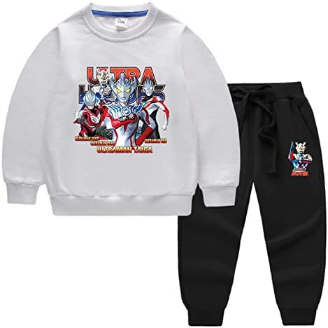 Narkoox Boys Boys Graphic Pamuk dukseric-ultraman kapuljača s dugim rukavima s hlačama, 2 komadića vrhova pulovera