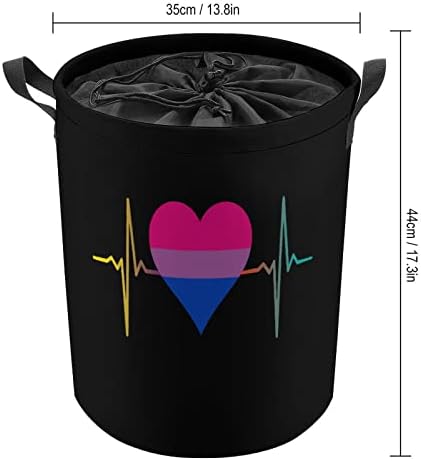 Biseksualno srce ponosa sklopiva košara za rublje velika košara za rublje lagana košara za pohranu Organizator igračaka s ručkama
