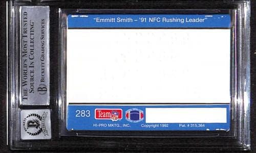 283 EMMITT SMITH BRAILLE - 1992. Akcija pakirana nogometnih kartica Ocjenjivala BGS Auto 10 - Autografirani nogomet
