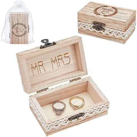 Drvena kutija za prstenje _ sa mnom izrežite kutiju za zaručnički prsten kutija za nakit za prstenje naušnice narukvice ogrlice vintage