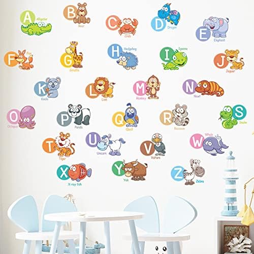 4 listova životinjske abecede brojevi vremena u boji zidne naljepnice šarene abecede abeceda edukativni zidni naljepnica uklonjiva