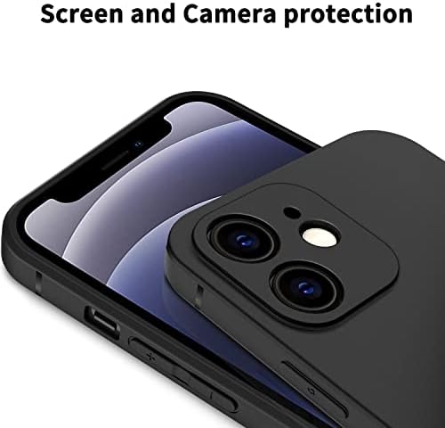 EasyAcc Slim fuse za iPhone 12, tanki mat crni TPU Telefonske kućišta Završite profil mekanog zaštitnog poklopca kompatibilno s iPhoneom