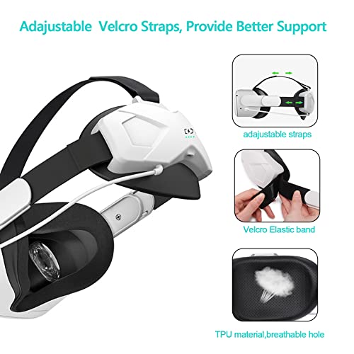 Remen za glavu s baterijskim paketom za Oculus Quest 2 VR slušalice, s 5000 mAh baterija, savršena zamjenska potraga 2 elitni remen