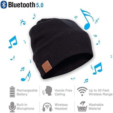 Bluetooth Beanie Hat muškarci Žene, bežične glazbene šešire s rukavicama i ugrađenim stereo zvučnicima i mikrofonima, Slouchy Warm