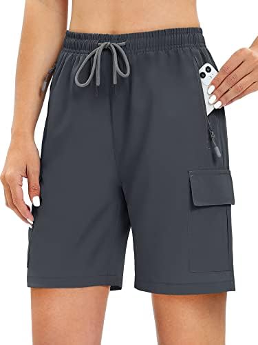 Wishme Women's 7 planinarski teretni kratke hlače s džepovima Brzo suhe lagane ljetne kratke hlače za žene putovanja atletskim golfom