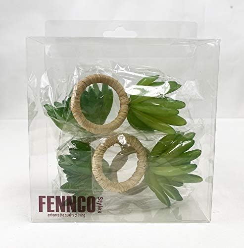 Fennco stilovi ručno izrađeni pustinjski sočni ukrasni prstenovi za ubrus, set od 4 - držače zelenih ubrusa za dom, blagovaonicu, banket,