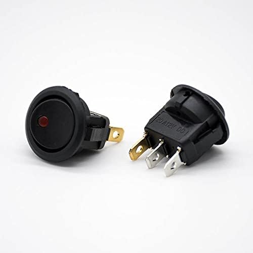 GXMRHWY 30PCS ROND ROCKER Switch 3 PIN Radna ploča kabel za lemljenje KCD2N-102A sa svjetlošću