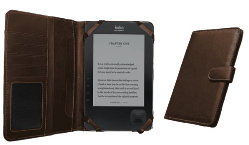 Navitech smeđa faux kožna poklopca kompatibilna s kompatibilnim s Kobo bežičnim uređajem za e-čitač