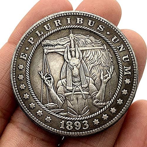 Kopiranje novčića 1893 zalutali novčić Wolf Dog Goat Libra Omiljena kovanica komemorativna kovanica srebrno pozlaćena sretna kolekcija