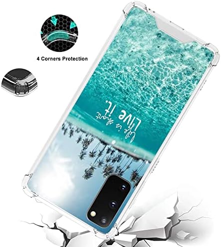 Ook Clear Case kompatibilan sa Samsung Galaxy S20, morska plaža uzorka mekanog TPU-a otpornih na šok otporne na kutove prozirni poklopac