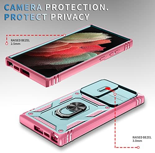 Slučaj Daweixeau za Galaxy S23 Ultra, klizačka leća zaštitna futrola otporna na udarce udarce s koferom poklopca za pokrov za Samsung
