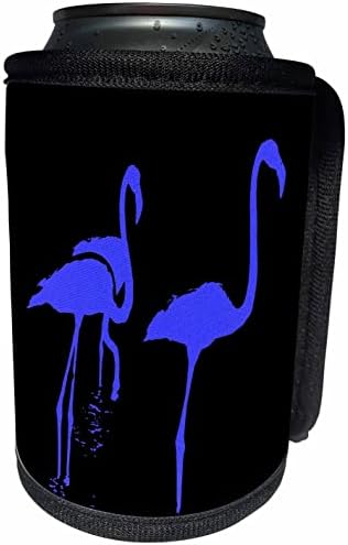 3dose minimalističke tri flamingos plava silueta na crnoj boji - može hladnjača omota za boce