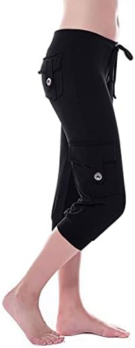 Capri gamaša za žene dužina koljena Udanite tajice za trbuščiće upravljanje trbuhom za vježbanje joge vježbanje kapri hlače s džepovima