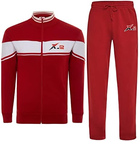 X-2 muške aktivne odjeće tracksuits 2 komada set nogomet za zagrijavanje odijela puni zip jogging trčanje znoj