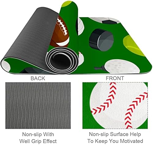 Sport nogometni uzorak za bejzbol ekstra debela joga prostirka - ekološki prihvatljivi za vježbanje i fitness mat za vježbanje za sve