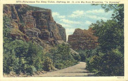 Deset kanjona spavanja, razglednica Wyoming
