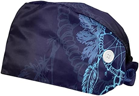 Slatka mačka jednorog plava podesiva kravata leđa unisex šeširi, radne kape s gumbima i trakom za znoj