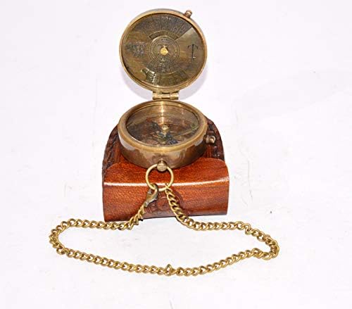 Antique Vintage mesing 100 -godišnji kalendar džepni kompas Pomorsko morsko vrijeme s kožnim futrolom/2inch kompas/planinarenje penjanje