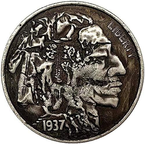 1937. Indijski kostur Antički bakar stari srebrni bik medalja kolekcionarski novčić utisnut kovanik bakar komemorativni kovanik Kopiranje