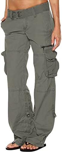 Ekiyvo ženske teretne hlače visokog struka Odjeljenje za ljetni posao Posao ležerno planinarenje Straight nogu hlače s više vreća