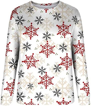 Ženske jesenske zimske vrhove ležerne dukserice bez kapuljača božićni print dugim rukavima pulover žene prevelike kapuljače