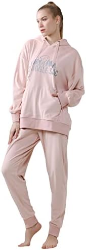 Snuggle Sac ženska dnevna odjeća Set 2 komada Pidžama Set Velor Tracksuit Pulover i hlače dugih rukava s dugim rukavima