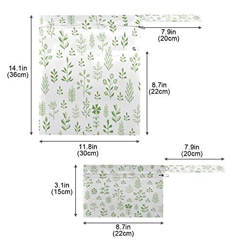 xigua 2pcs Slatka list zelena mokra suhe vrećice za tkaninu vodonepropusne kupaći kostimi vrećica s ručicom za ručka za torbicu za
