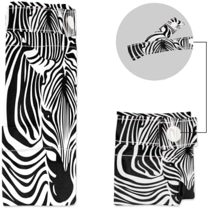 ZEBRA 2 PCS dječja platna pelena mokre suhe torbe, apstraktna životinjska zebra vodootporna višekratna upotreba s 2 džepa s patentnim