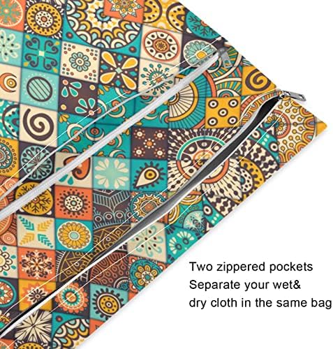 Kigai Osmanski motivi vodootporna mokra suha vrećica za višekratnu upotrebu s ručicom za putovanja, plažu, bazen, pelene, toaletne