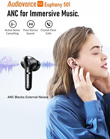 Audiovance SPEU 501, 2-set bežične slušalice Bluetooth ušne uši kao idealni darovi, EU501 ANC Ukidanje buke za uronjenu glazbu, SP301