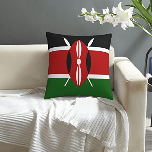 Kenijske zastave jastuci umetnici 18x18 inča jastuke za bacanje umetnuti kvadratni poklopac za bacanje jastuka