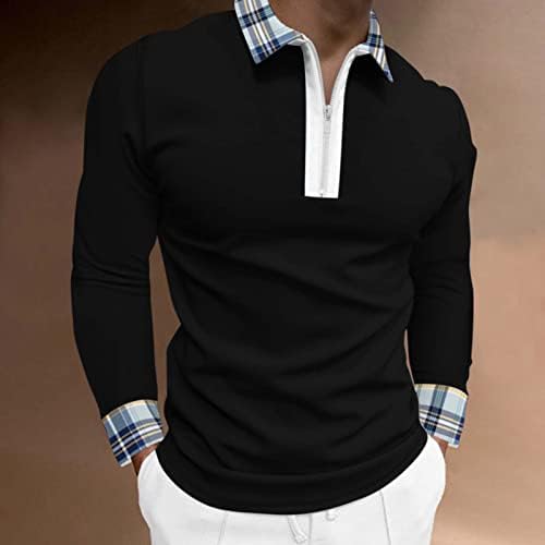 Wocachi 2022 Polo majice za muške, dugim rukavima za obračun manžetne ovratnike Golf Tops Street odjeća casual mišićna košulja