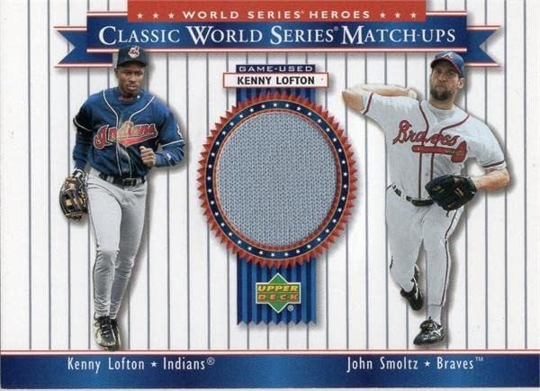 Kenny Lofton igrač istrošen Jersey Patch Baseball Card 2002 Gornja paluba World Series MU95A - MLB igra korištena dresova