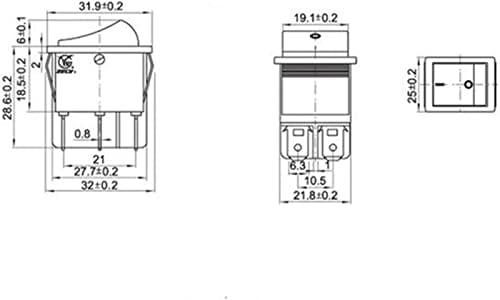 Berrysun Rocker prekidač prekidača prekidača Switch Switch I/O 4 igle sa svjetlošću 16A 250Vac 20a 125Vac KCD4