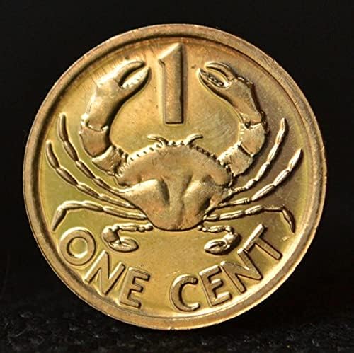Sejšeli 1 Zlatno žuta mala kovanica Crab Crab Year Slučajna afrička valuta Strane kovanice