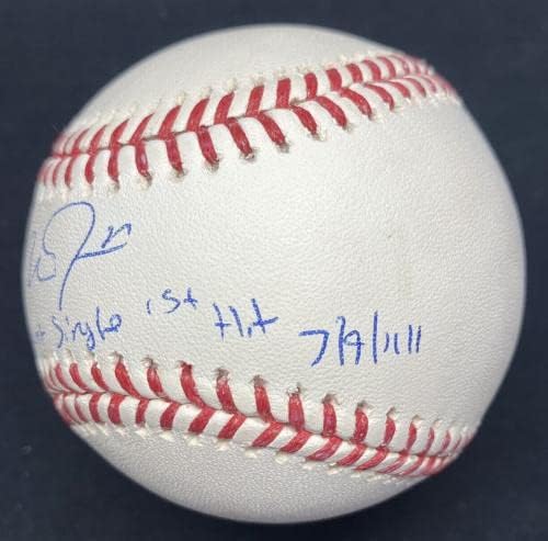 Mike Trout Bunt singl First Hit 7/9/11 Potpisan bejzbol MLB Holo - Autografirani bejzbol