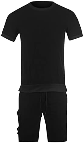 Ymosrh muške atletske kratke hlače i kratke hlače postavljaju sportsku odjeću s 2 komada ljetne odjeće za znoj hlače košulje kratke