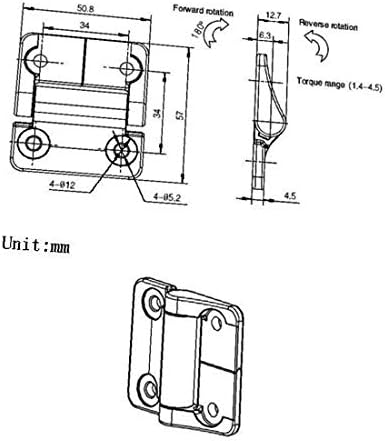 X-DREE METAL 180 stupnjeva teških vrata cijevi cijevi Crna crna duljina 57 mm (Metálico 180 Grados pesado puerta rodamiento, ali bisagra
