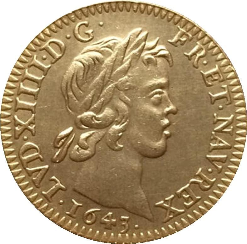 1643. francuske kovanice bakreno zlatno kolekcija kolekcija zanata Antique Silver Dollar Coins može puhati