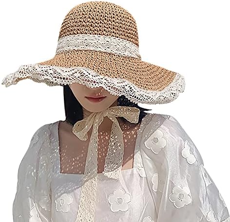 Ženski široki čipkasti čipkasti kašik Sunca Lagana zaštita od sunca, paketiva na plaža šešir crkva čajna zabava vjenčani derbi šešir