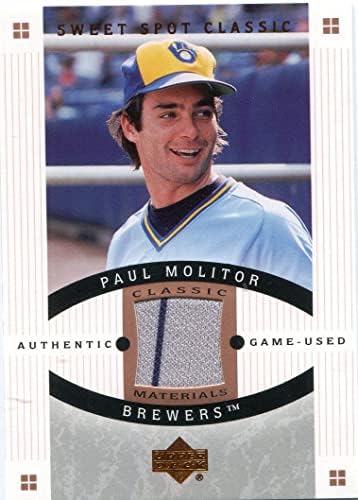 Paul Molitor 2005 Igra gornja paluba istrošena Jersey Card - MLB igra korištena dresova