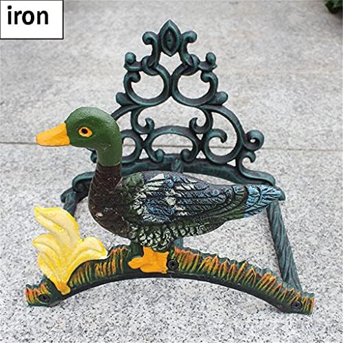 Xjjzs patka od lijevanog željeza, držač cijevi za vodu Farm House naglasci kućni vrtni zidni životinjski figurice metalni stalak za