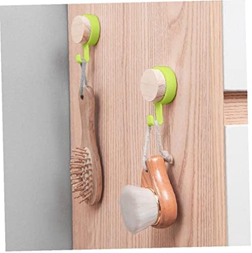 Drvene kuke 2pcs samo -ljepljiva vješalica zidni stalak za šešir za ulazne vrata spavaća soba kupaonica kuhinja zelena