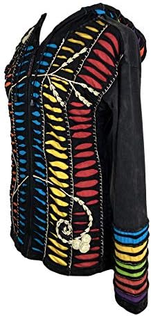 Aganski trgovci ženska boho kravata boja za isprana kamena lagana modna kapuljača patchwork ciganski hippie rebra jakna jakna
