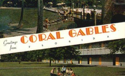 Coral Gables, Florida razgledna razglednica