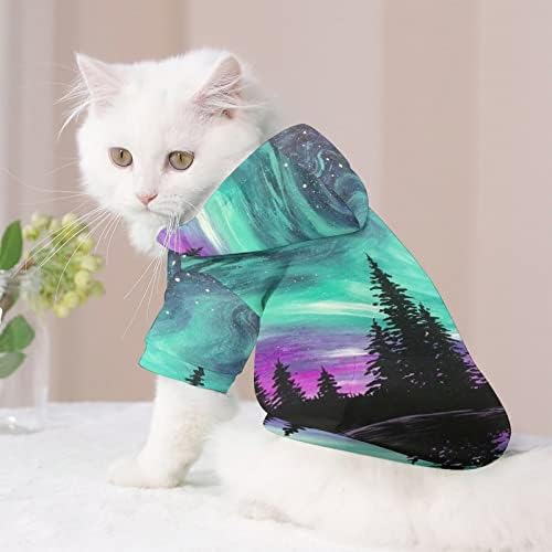 Aurora Reflections majice za kućne ljubimce zimske kapuljače s šeširom za pseće mačke štene outfit Slatki tiskani poklon