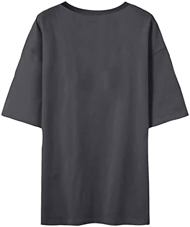 Gornja majica za žensku ljetnu jesensku odjeću trendi kratki rukavi pamučni posada elegantna labava košulja tc tc tc