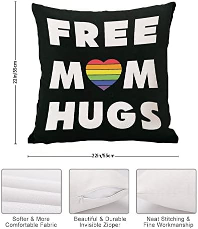 Besplatno mama zagrljaj srce Rainbow bacanje jastuka za jastuk za Valentinovo jastuk Slučaj za ravnopravnost spola LGBTQ gay ponos