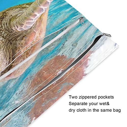 Xigua morska kornjača mokra suha torba 2 pakiranje vodonepropusne viseće tkanine Organizator pelena s dva džepa s patentnim zatvaračem