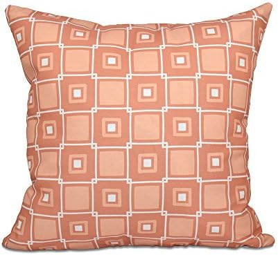 E po dizajnu PGN475OR10OR4-16 16 x 16 inča, kvadratni pop, jastuk za geometrijski ispis, 16x16, naranča